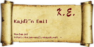 Kaján Emil névjegykártya