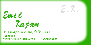 emil kajan business card